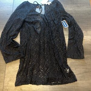 NWT black lace cover up dress